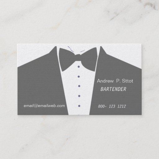 Customizable Bartender Banquet Services Business Cards
