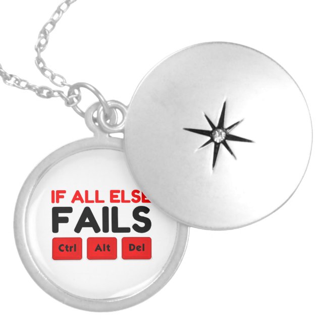 ALL ELSE FAILS CTRL ALT DEL KEYBOARD LOCKET NECKLACE (Front)