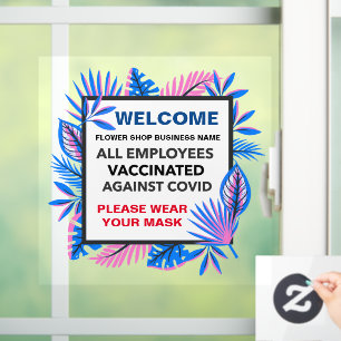 All Employees Vaccinated Wear Mask Custom Window Cling