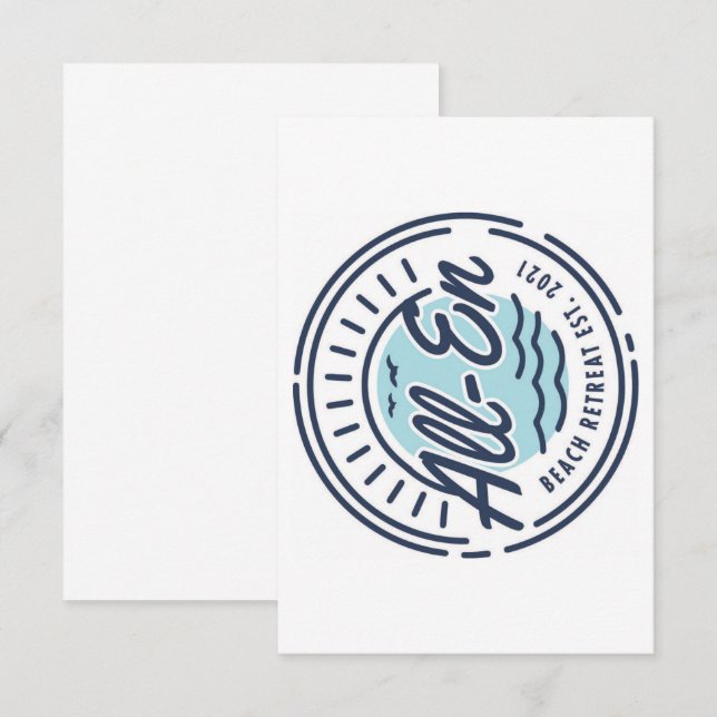 All-En Beach Retreat Thank You Card (Front/Back)