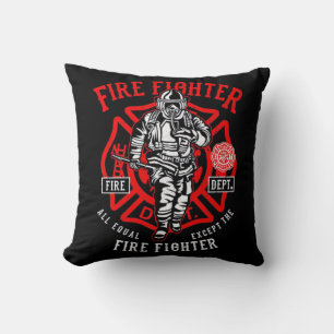 All Equal Except The Firefighter Throw Pillow