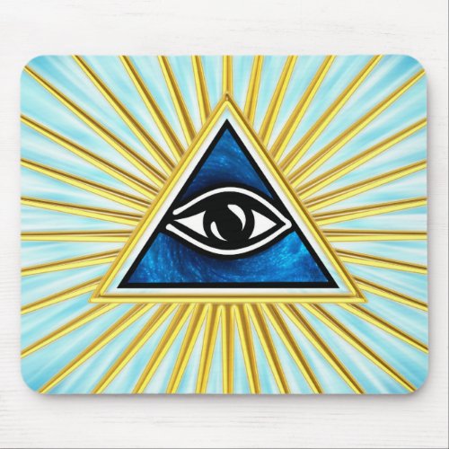 All eye of God pyramid Freemasons Mouse Pad
