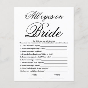 All eyes on Bride Simple Bridal Shower Game