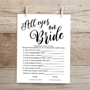 All eyes on Bride Simple Bridal Shower Game