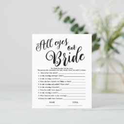 All eyes on Bride Simple Bridal Shower Game | Zazzle