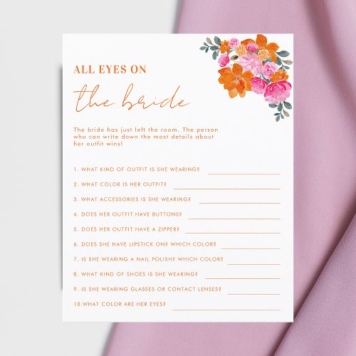 All Eyes on the Bride Floral Bridal Shower Game