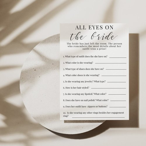 All Eyes On The Bride Game Invitation