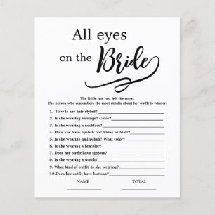 All eyes on the Bride Simple Bridal Shower Game