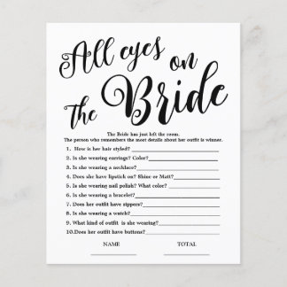 All eyes on the Bride Simple Bridal Shower Game
