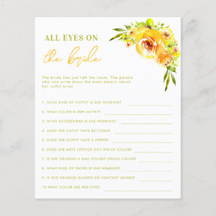 All Eyes on the Bride Yellow Bridal Shower Game