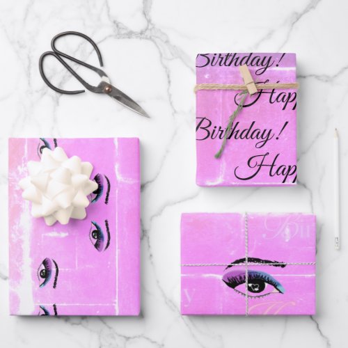 All Eyes on You 2 Happy Birthday Wrapping Paper Sheets