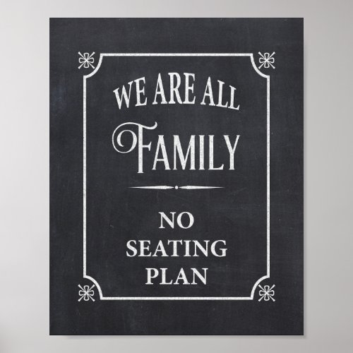 All Family Seating Plan Chalkboard Wedding Sign