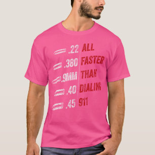 All Faster Than Dialing 911 American Flag Bullet G T-Shirt