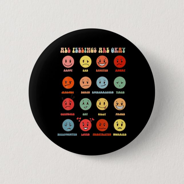 All Feeling Are Okay  Mental Health Matters  Button (Front)