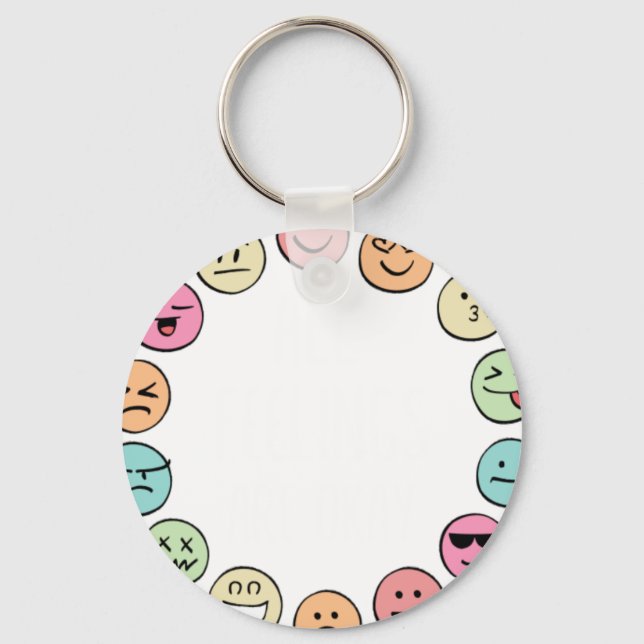 All Feelings Are Okay Autism Awarenes Keychain (Front)