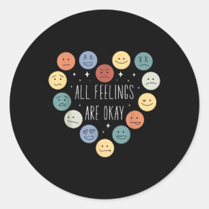All Feelings Are Okay Mental Health Awareness Mont Classic Round Sticker