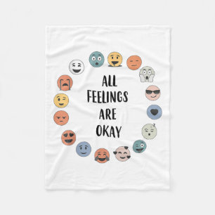 All Feelings Are Okay School Teacher Psychologist  Fleece Blanket