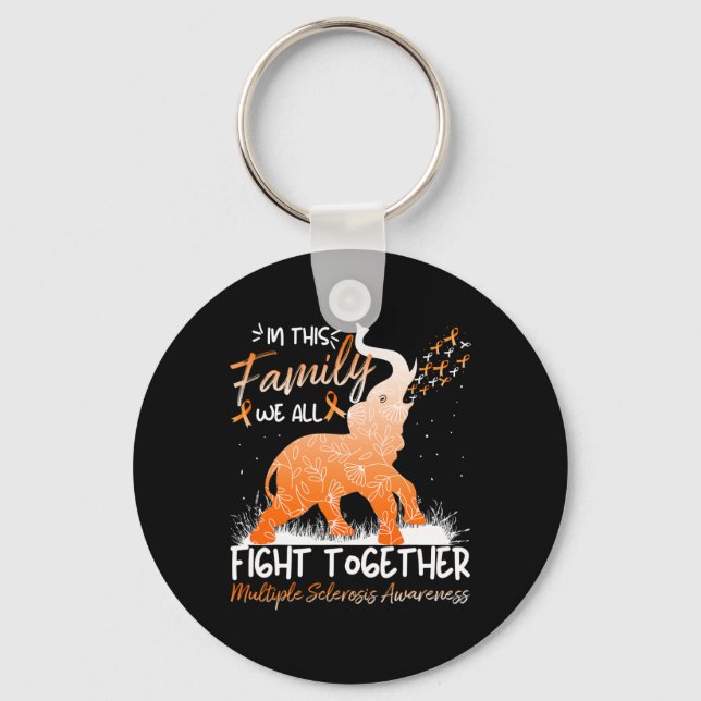 All Fight Together Multiple Sclerosis Awareness Ms Keychain (Front)