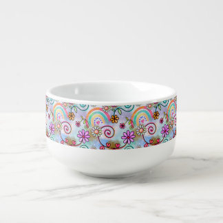 All Flowers, Hearts and Rainbows Soup Mug