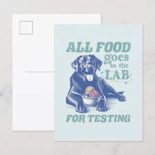 All Food Goes to the Black Lab for Testing Retro Postcard