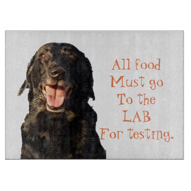 All food must go to the Lab glass cutting board (Front)