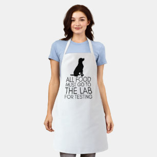 “All Food Must Go To The Lab” Large Image Apron
