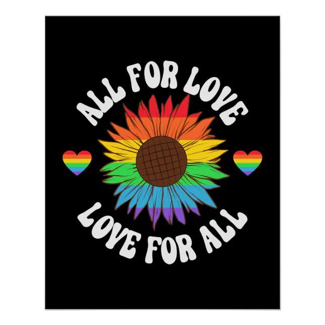 All For Love Love For All | Gay Pride Month Poster | Zazzle