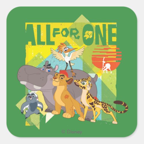 All For One Lion Guard Graphic Square Sticker