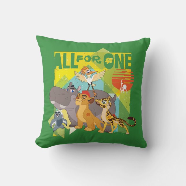 All For One Lion Guard Graphic Throw Pillow (Front)