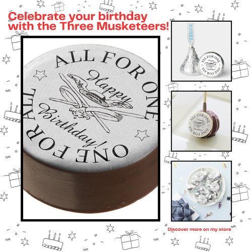 All for One One for All Musketeer Happy Birthday Chocolate Covered Oreo