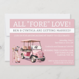 All "FORE" Love, Golf Themed Engagement, Bridal Invitation