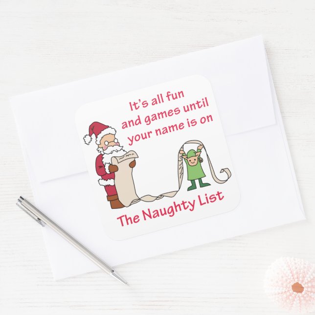 All Fun and Games Square Sticker (Envelope)