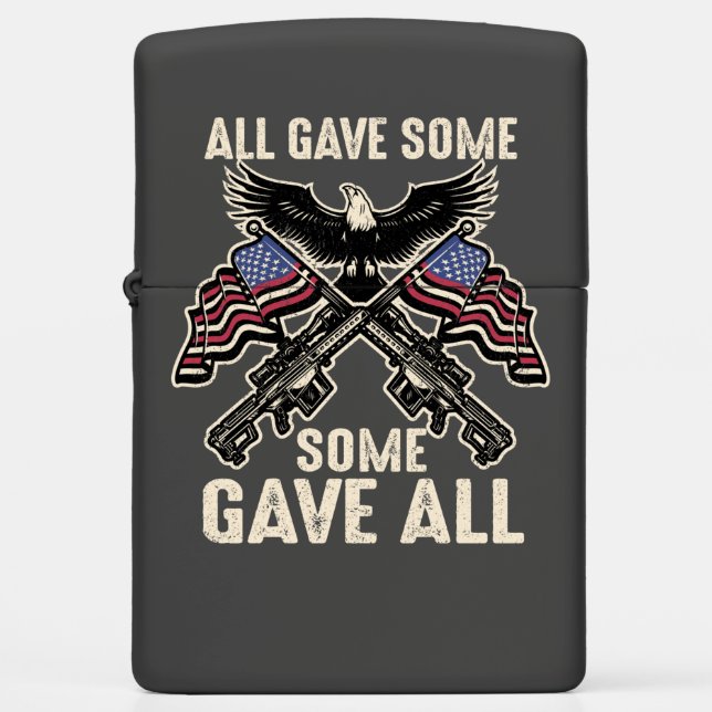 All Gave Some Some Gave All-Patriotic Eagle Rifle Zippo Lighter (Front)