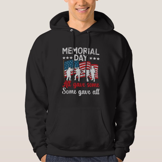 All Gave Some Some Gave All USA Flag American Memo Hoodie (Front)