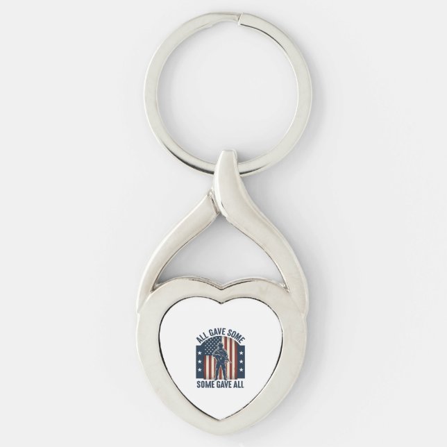 All Gave Some Some Gave All Veteran Tribute Design Keychain (Front)