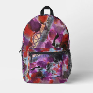 All Geared Up in the Purpinklue Printed Backpack
