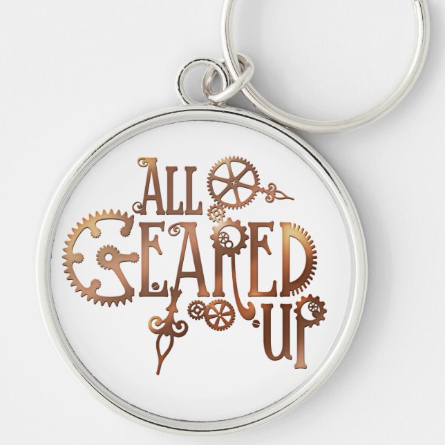 All Geared Up Steampunk Keychain (Front)