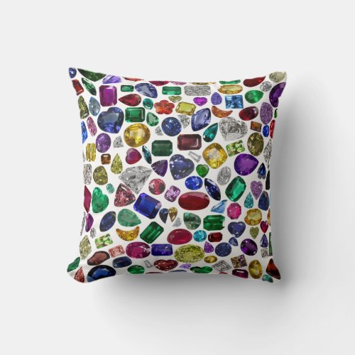 All Gemstones in All Colors and All shapes Throw P Throw Pillow