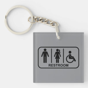 All Gender Bathroom Symbol Keychain