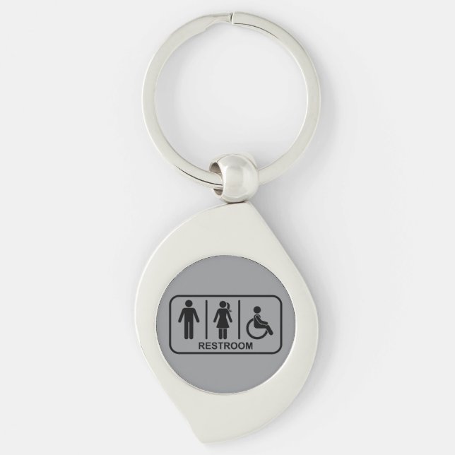 All Gender Bathroom Symbol Keychain (Front)