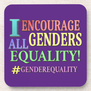 "ALL GENDERS EQUALITY" Cute Design. Buy Now Beverage Coaster
