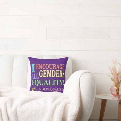 ALL GENDERS EQUALITY Cute Design Buy Now Throw Pillow