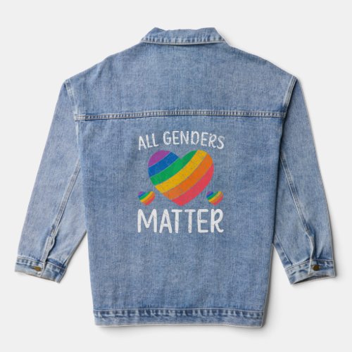 All Genders Matter Lgbtq Gender Equality Pride Par Denim Jacket