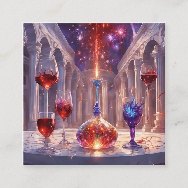 All glassblowing superrealism style urban vampire  square business card (Front)