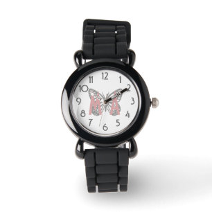 All Glitter Butterfly Add Initials Watch