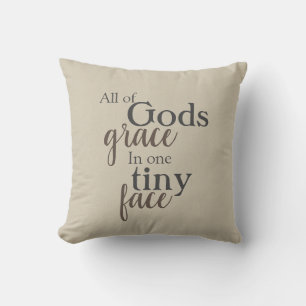 all God's grace quote, nursery Throw Pillow