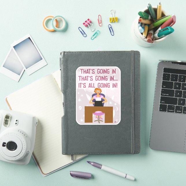 All Going In Funny Retro Kitschy Gal Author Fun Sticker (iPad Cover)