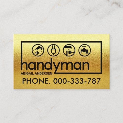 All Gold Handyman Signage Frame Business Card