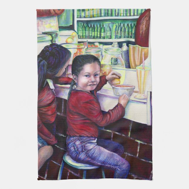 All Good Girls Gets Ice Cream Kitchen Towel (Vertical)