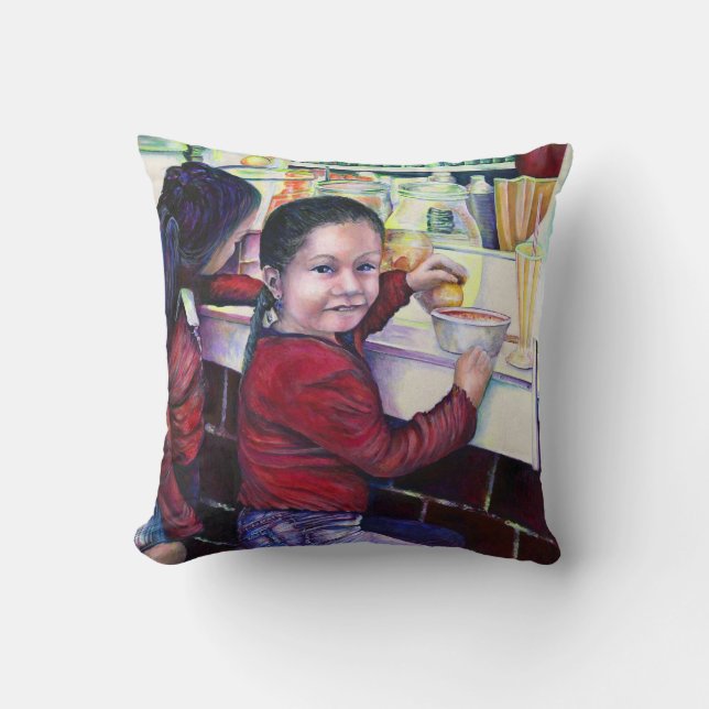 All Good little Girls get Ice Cream, Mexico Throw Pillow (Front)